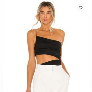 NWT Superdown Veronica Cut Out Bodysuit in Black- Size Small